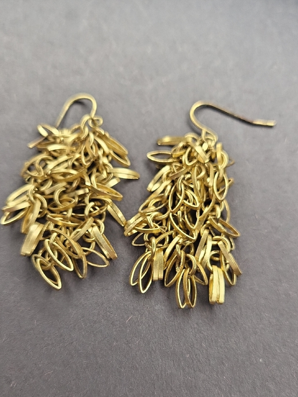 Gold Cascading Leaf Dangle Earrings